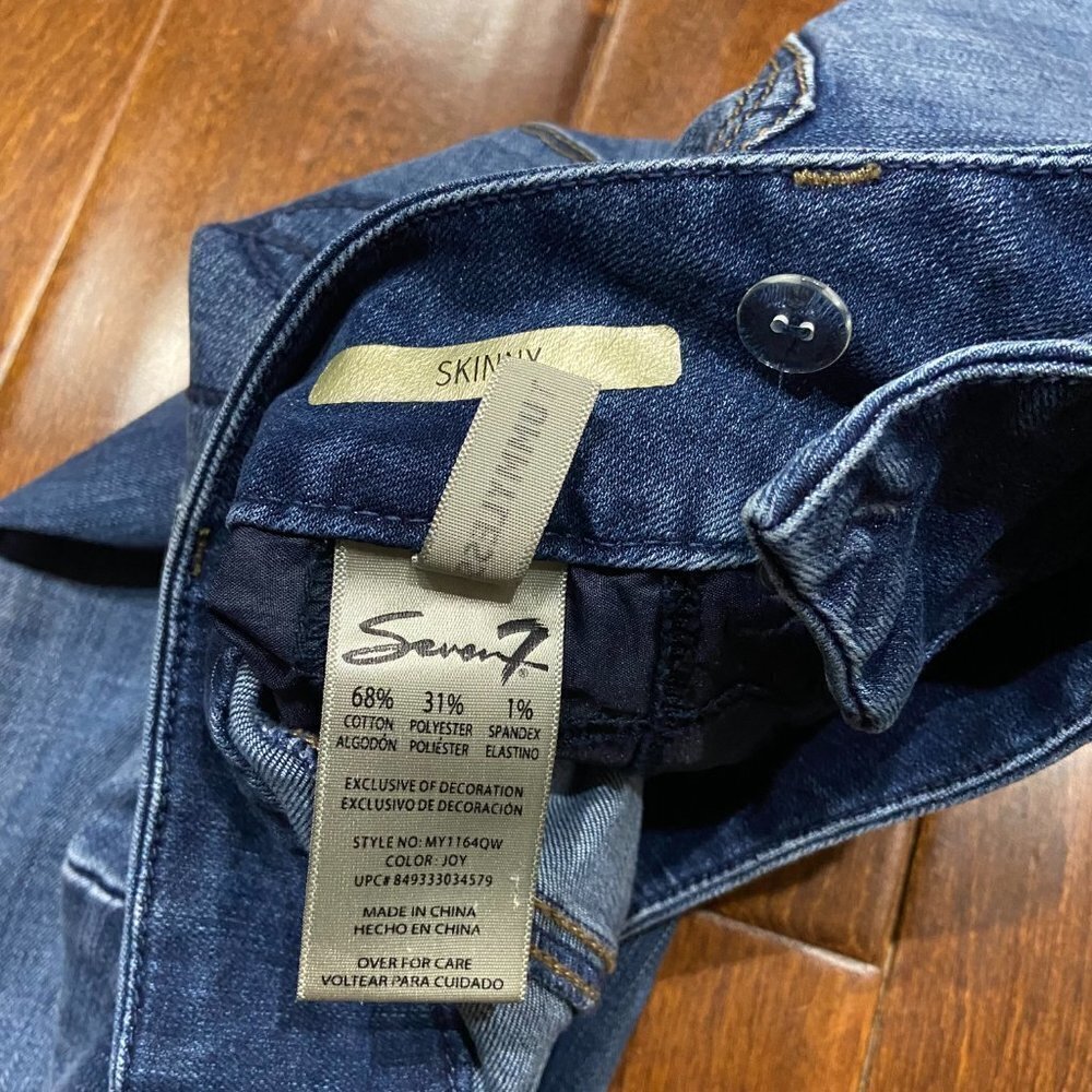 Seven7 Tummyless Stretch Skinny Denim Blue Jeans Womens Size 26 - Picture 5 of 8